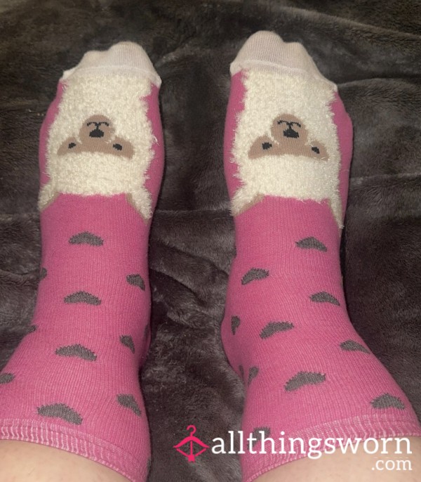 Sweet Pink & White Socks - Well Worn