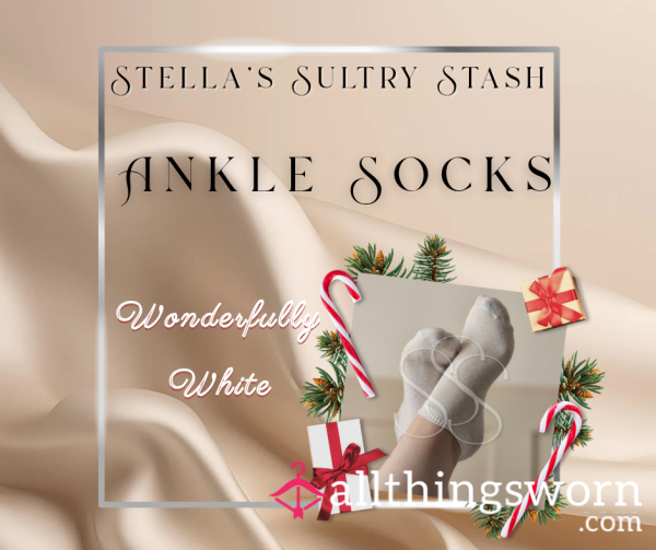 “Sweet & Subtle” – Plain White Ankle Socks