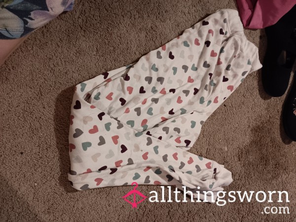 Sweetheart Dreams – Worn Pajama Pants With Heart Print