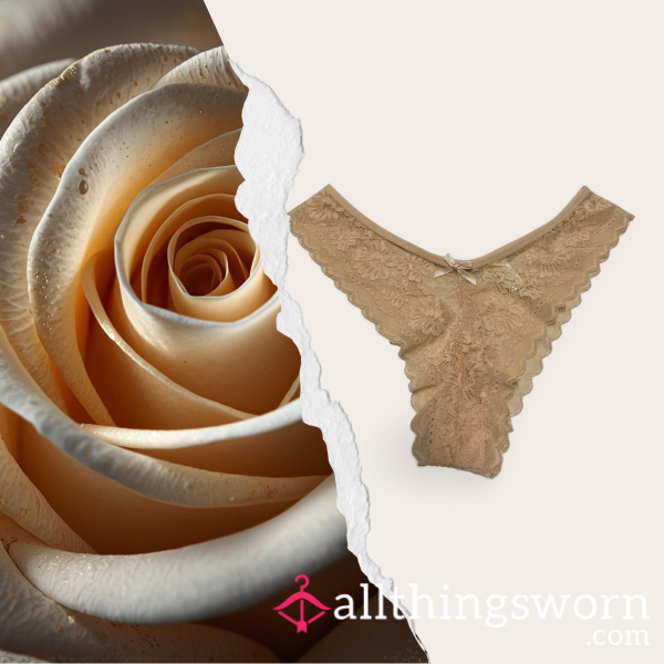 Peach Temptation ⋆ Well Worn Lace Panties ⋆ Cotton Gusset ⋆ 24 Hour Worn ⋆ Warm Natural Scent