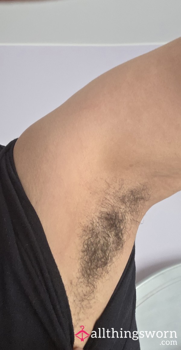 Sweaty Armpit Hair Or Pubic. Ready To Be Cut