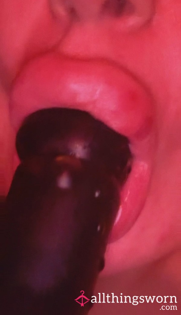 Swollen Lips Playing With Black Di**o