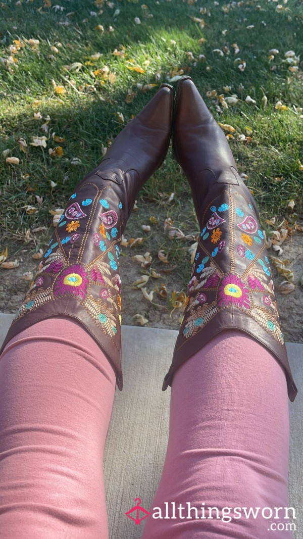 Sz. 10, Vibrant Cowgirl Boots W/ US Shipping