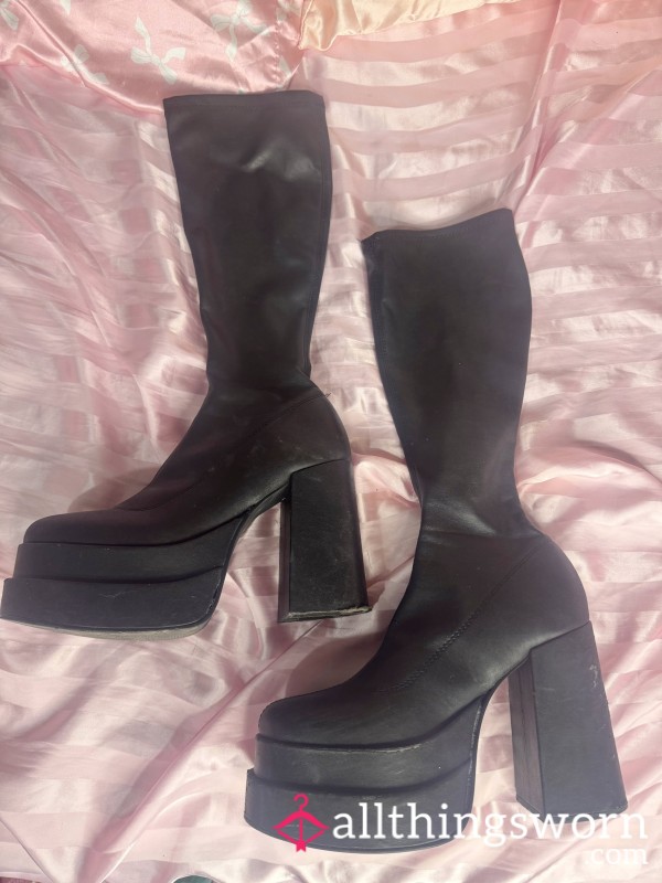 SZ 11 GOTH B**ch BOOTS, Fit Men’s 9-10.5 👀