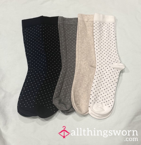 Tall Socks With Small Polka Dots ✨ 4-Day Wear + Shipping $30