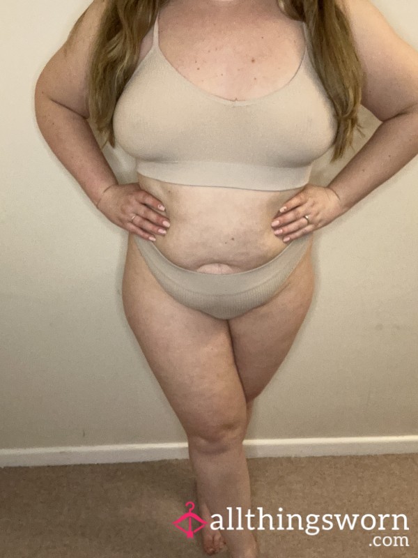 Tan Bra And Thong Set