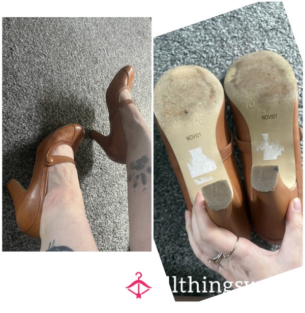 Tan Brown Heels Size 7