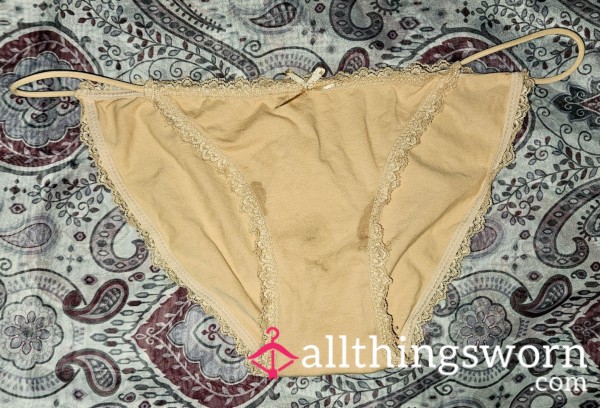 Tan Cotton String Bikini Panties