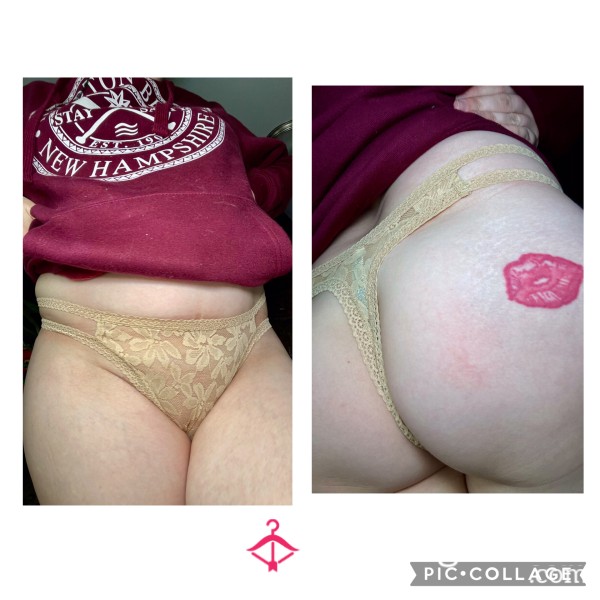 Tan Lace Thong