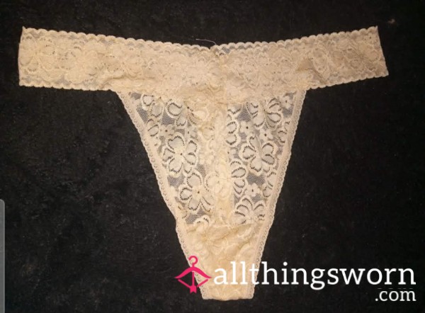 Tan Lace Thongs