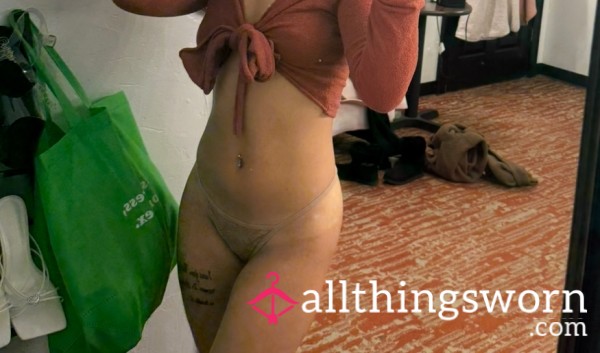 Tan Lacey Thongs