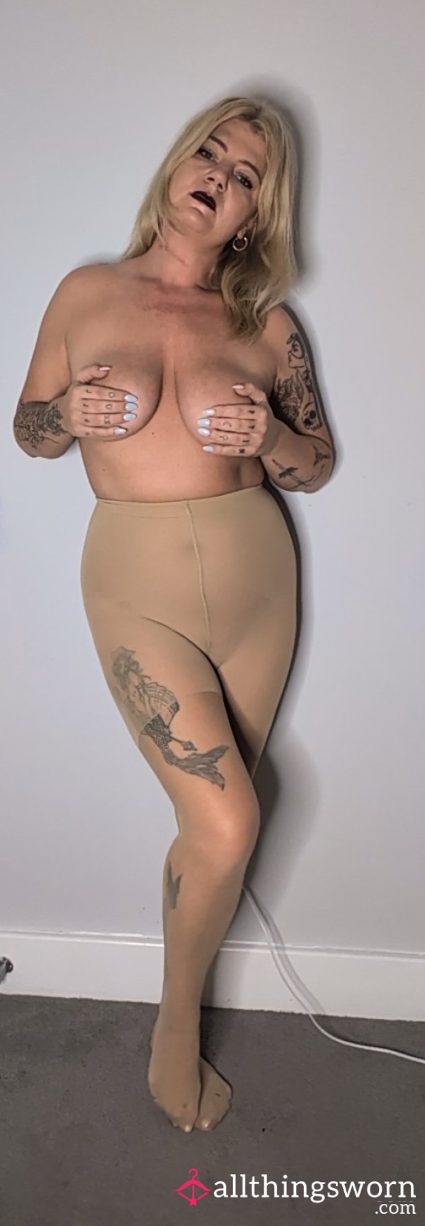 Tan Reinimposed Gusset And Toe Pantyhose Size 12-14