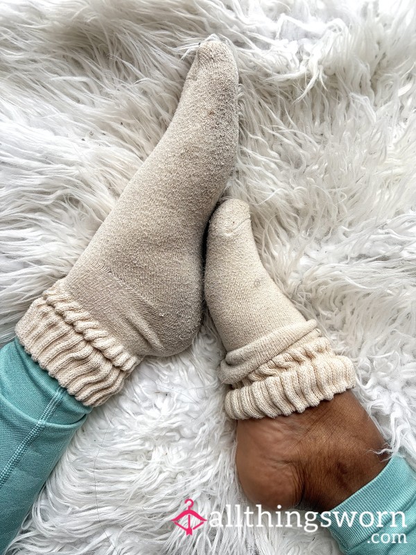 Tan Scrunch Gym Socks