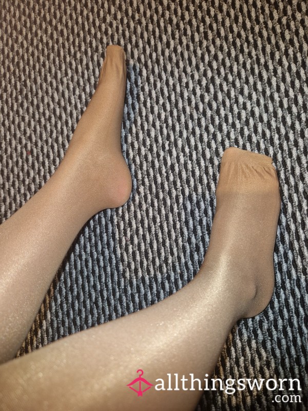 Tan Shiny Oily Tights