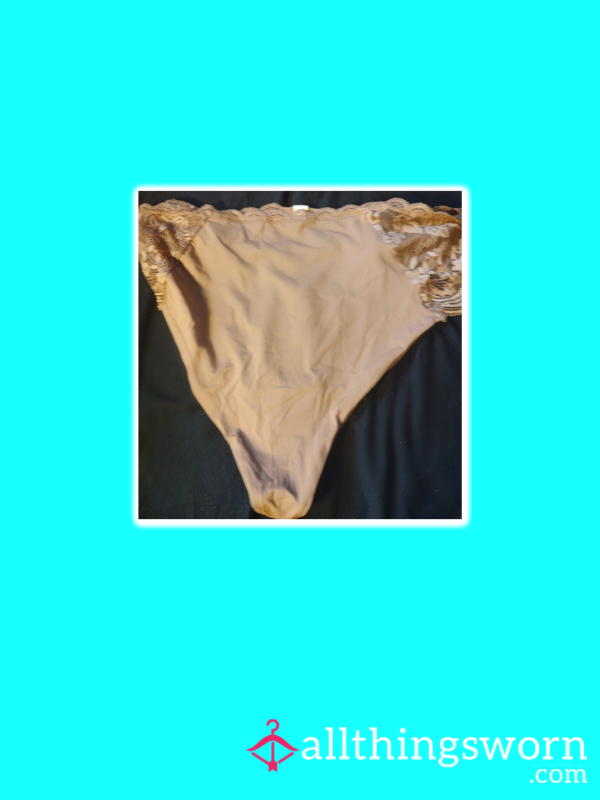 Tan Silk. Delicate Lace. Just Enough To Tease…