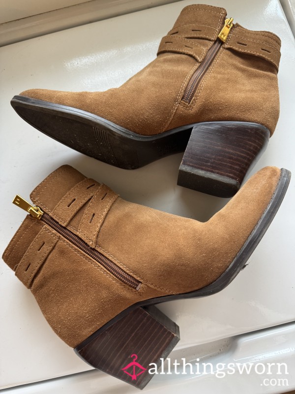 Tan Suede Booties