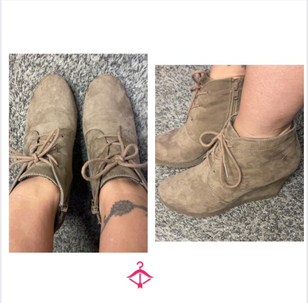Tan Wedge Booties