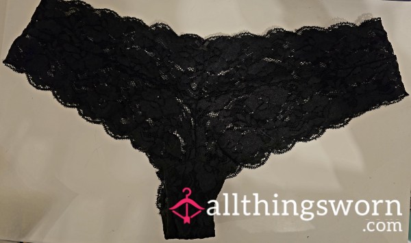 TANGA NOIR (porté 48h !! Odeur ++ )