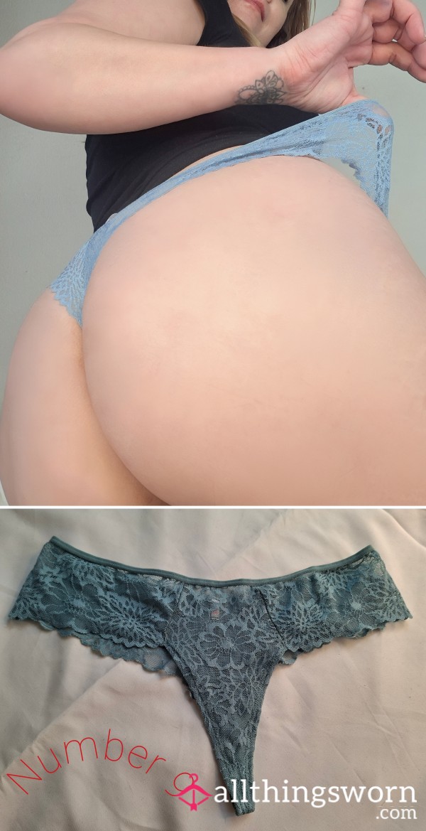 Victoria Secret Mint Green Thong With Cotton Gusset Size 38