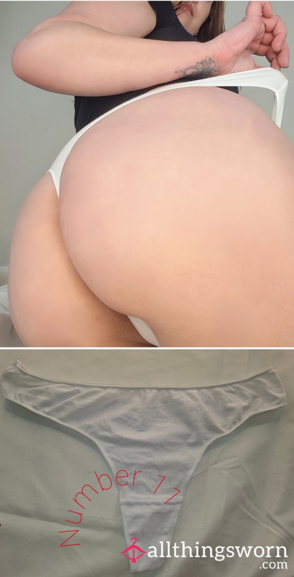 White Thong, Size M, 100% Cotton