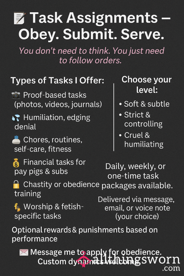 📝 Task A**ignments – Obey. Submit. Serve.