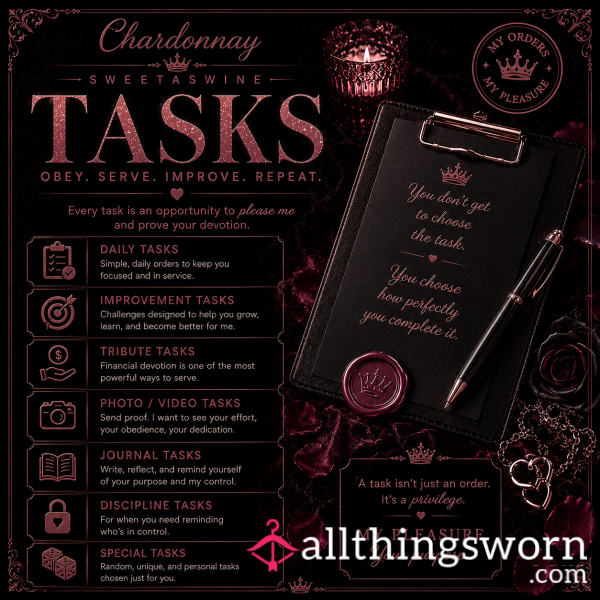 🍷SweetAsWine Tasks😈|🤭Standard, Humiliation, CEI👄🥄