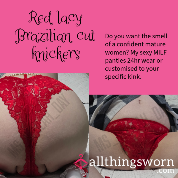 Tasty MILF's Red Lacy Panties. From A Mature Woman