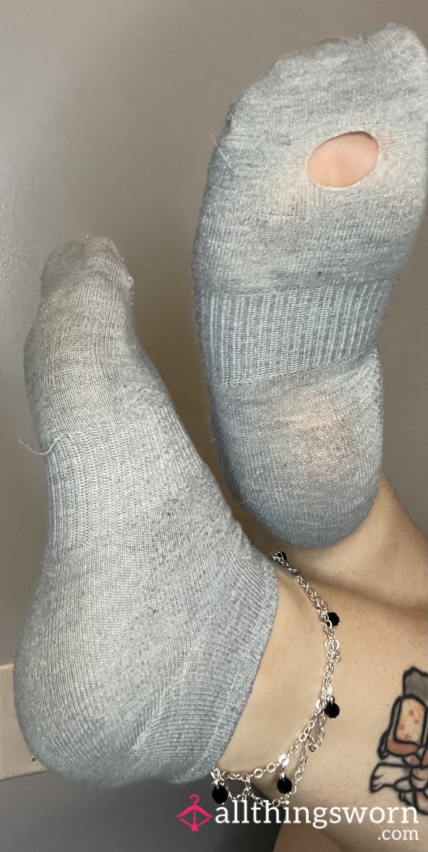 Tattered Grey Socks