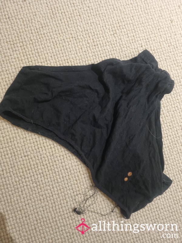 Tatty Old Worn Out Black Knickers
