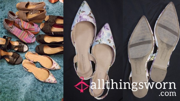 Teacher's Pointed Flats Size 9 Well Loved