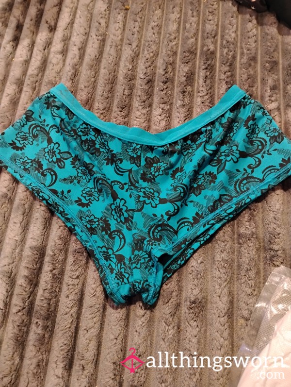 Teal And Black Faux Lace