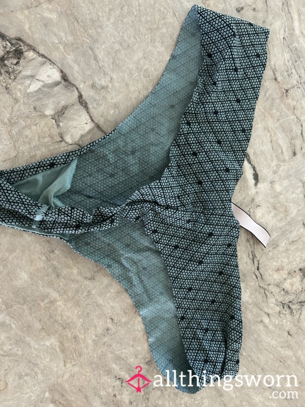 Teal And Black Thong
