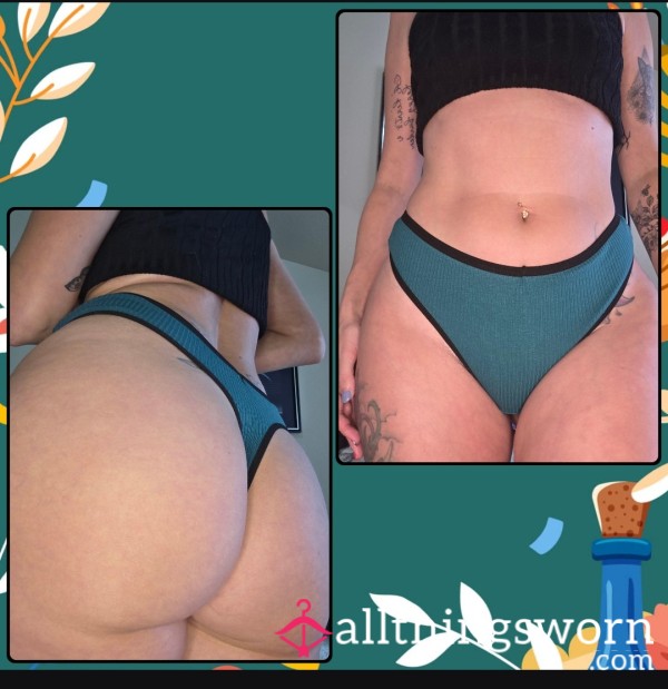 Teal Green Cotton Thong