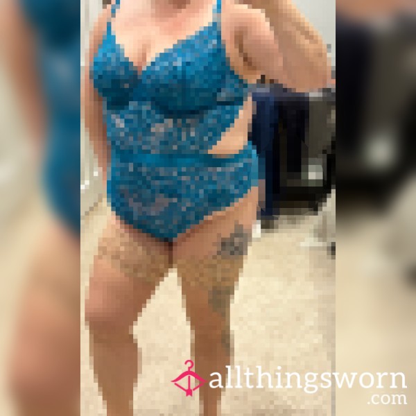 Teal Lace Bodice And Stockings