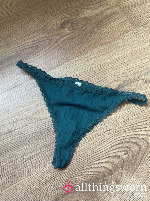 Teal Lace Thong