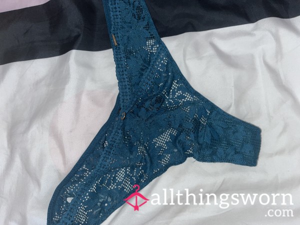 Teal Lace Thong