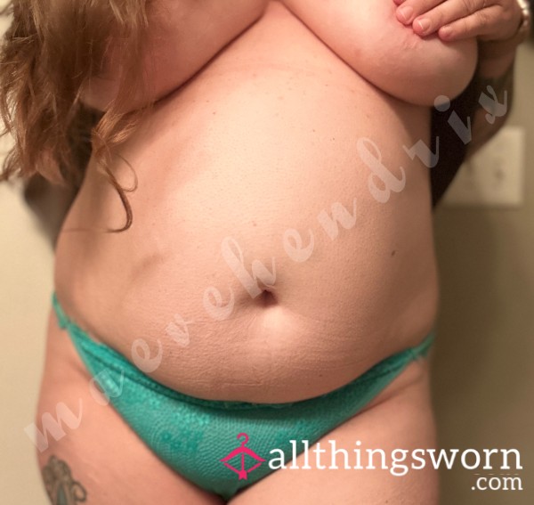 Teal Lace Thong