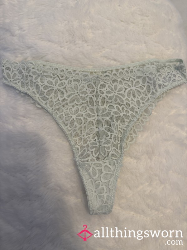 🩵 Teal Lace Thong — Worn Especially For You