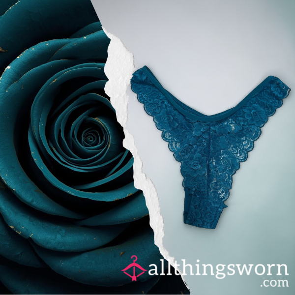 Teal Temptation ⋆ Well Worn Lace ⋆ Thong Cotton Gusset