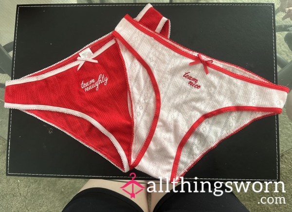 🎄TEAM NAUGHTY OR TEAM NICE PANTIES🎅🏻