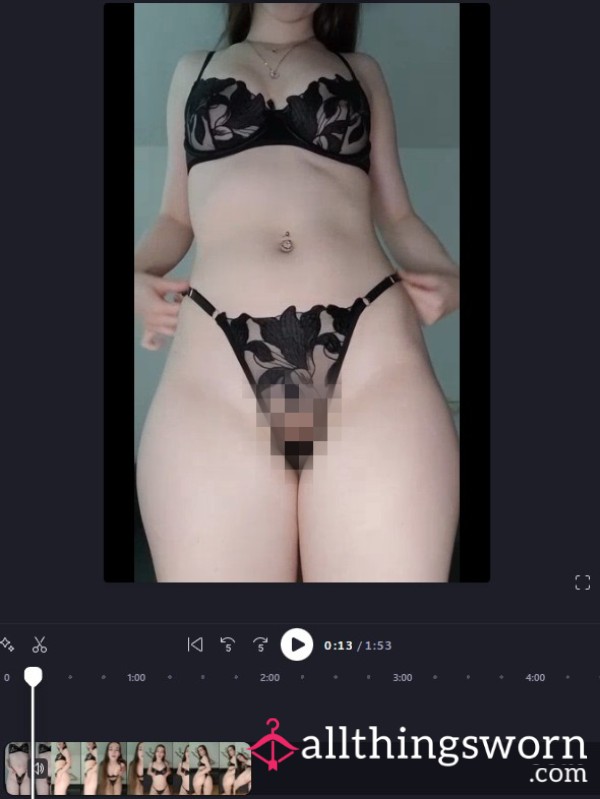 Teasing In Black Satin Lingerie Set