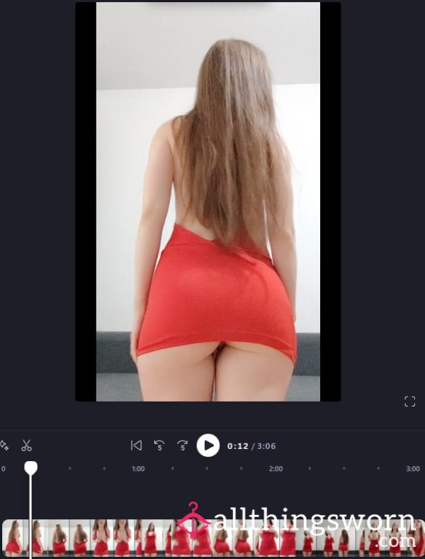 Teasing In Red Tight Dress