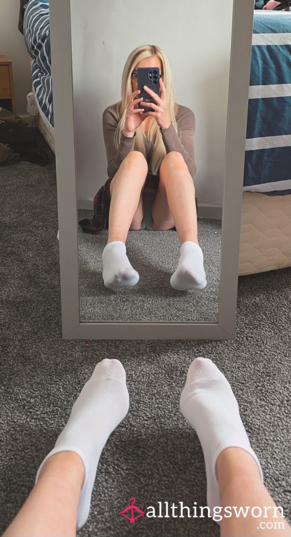 Teasing With White Ankle Socks.