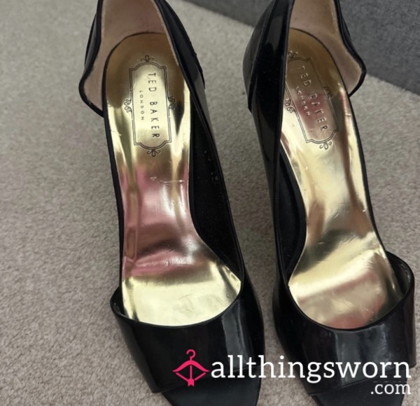 Ted Baker Black Open Toe Heels
