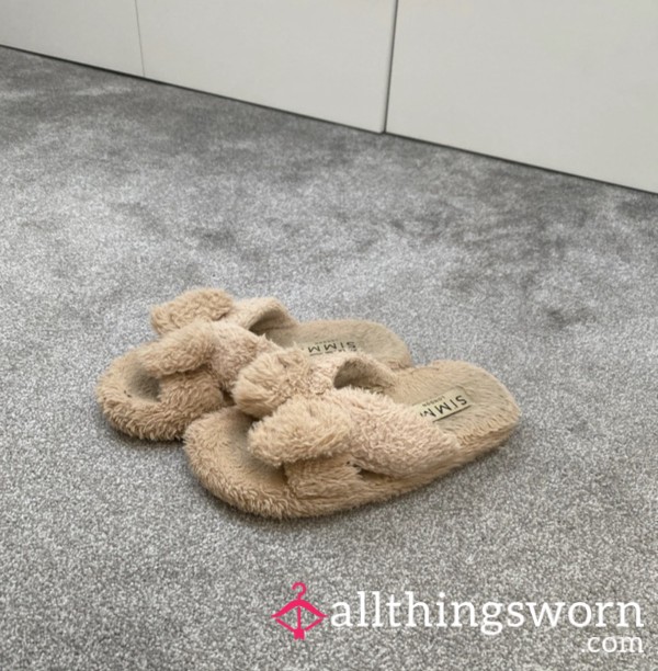 Teddy Style Worn Slippers 🤎🤎 Worn For 2 Years