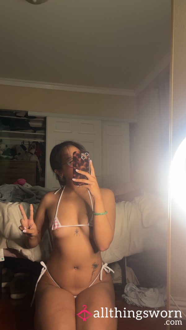 Teeny Tiny Pink Striped Anime Bikini