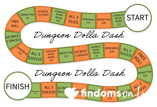The Dungeon Dolla Dash Findom Board Game