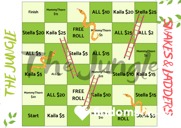 The Jungle: Snakes 🐍 And Ladders 🪜 Findom Board Game
