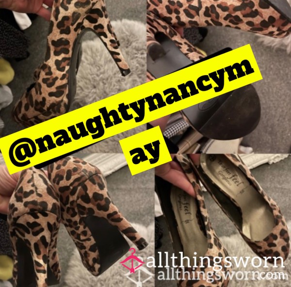 The Ultimate Sl*t Sissy Heel! Leopard Print, Worn And Tarty AF! 💋🐆💄