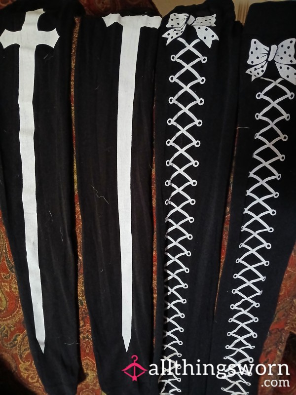 Themed Thigh High Black Nylons.